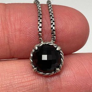Authentic David Yurman Chatelaine Necklace Sterling Silver and Black Onyx